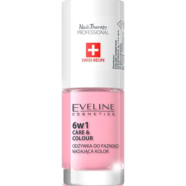Eveline Cosmetics Eveline Cosmetics Nail Therapy Care & Colour balzam za nohte 6 v 1 odtenek Rose 5 ml