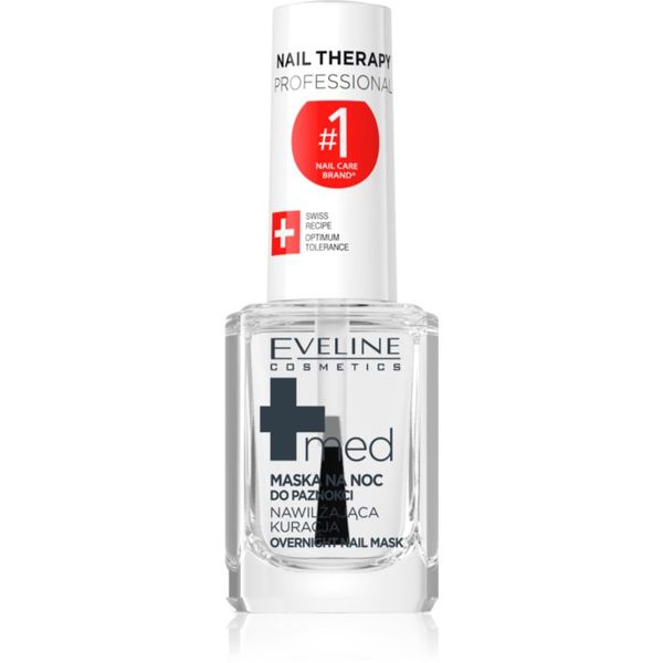 Eveline Cosmetics Eveline Cosmetics Nail Therapy Med+ maska za spanje za poškodovane nohte 12 ml