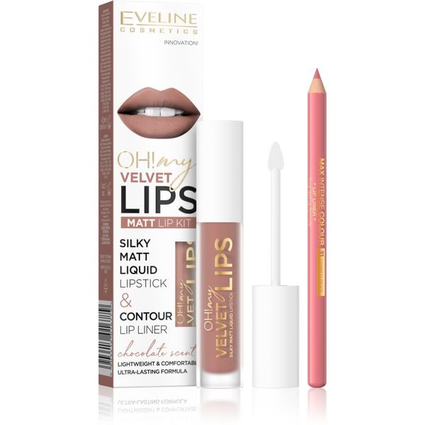 Eveline Cosmetics Eveline Cosmetics OH! my LIPS Velvet set za ustnice 11 Cookie Milkshake 1 kos