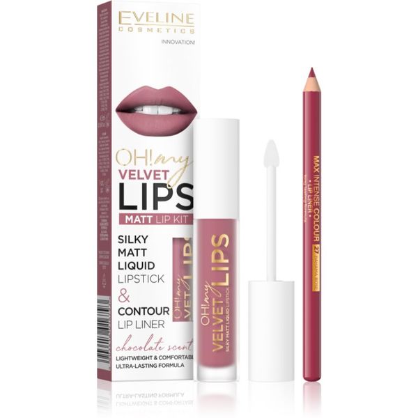 Eveline Cosmetics Eveline Cosmetics OH! my LIPS Velvet set za ustnice 13 Brownie Biscotti 1 kos