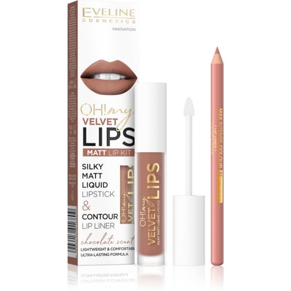 Eveline Cosmetics Eveline Cosmetics OH! my LIPS Velvet set za ustnice 14 Choco Truffle 1 kos