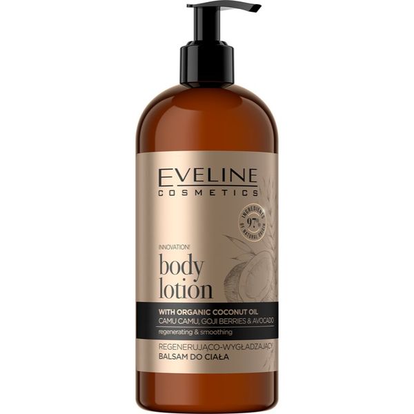 Eveline Cosmetics Eveline Cosmetics Organic Gold regeneracijski balzam za telo s kokosovim oljem 500 ml