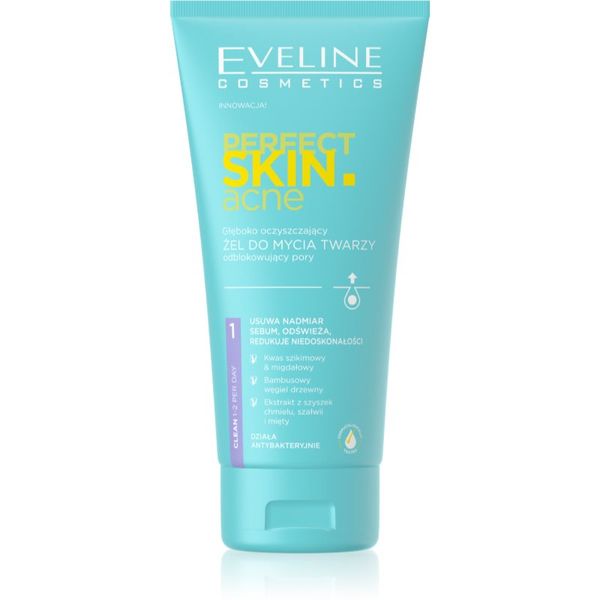 Eveline Cosmetics Eveline Cosmetics Perfect Skin .acne globinsko čistilni gel za problematično kožo, akne 150 ml