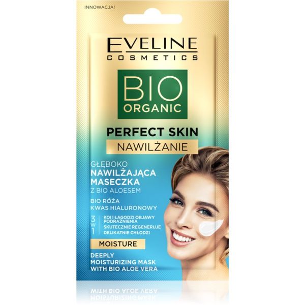 Eveline Cosmetics Eveline Cosmetics Perfect Skin Bio Aloe pomirjevalna in vlažilna maska z aloe vero 8 ml