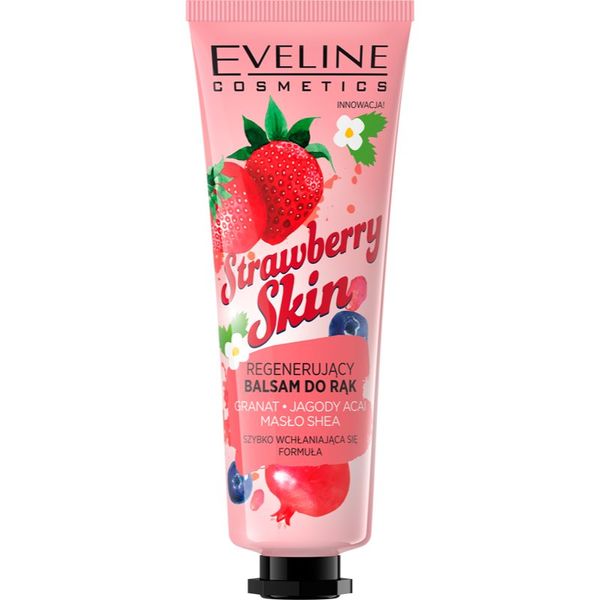 Eveline Cosmetics Eveline Cosmetics Strawberry Skin negovalni balzam za roke z vonjem jagod 50 ml