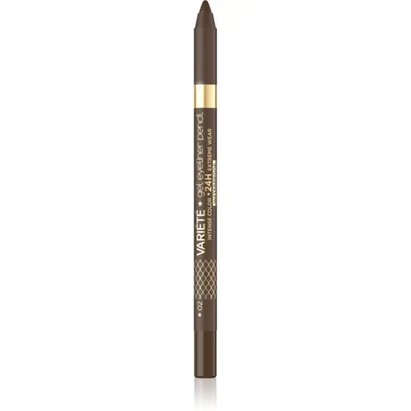 Eveline Cosmetics Eveline Cosmetics Variété vodoodporni gel svinčnik za oči odtenek 02 Brown 1 kos