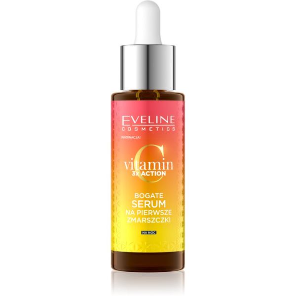 Eveline Cosmetics Eveline Cosmetics Vitamin C 3x Action nočni serum za prve gube 30 ml