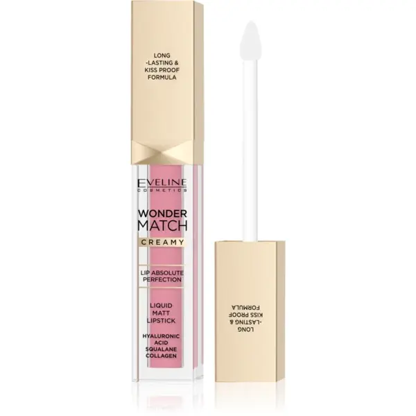 Eveline Cosmetics Eveline Cosmetics Wonder Match dolgoobstojna tekoča mat šminka s hialuronsko kislino odtenek 01 Angel Rose 6.8 ml