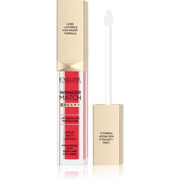 Eveline Cosmetics Eveline Cosmetics Wonder Match dolgoobstojna tekoča mat šminka s hialuronsko kislino odtenek 06 Classic Red 6.8 ml