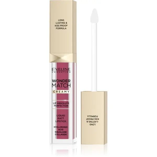Eveline Cosmetics Eveline Cosmetics Wonder Match dolgoobstojna tekoča mat šminka s hialuronsko kislino odtenek 10 Berry Rose 6.8 ml