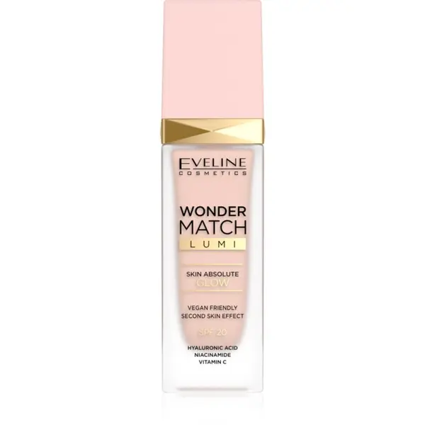 Eveline Cosmetics Eveline Cosmetics Wonder Match Lumi vlažilni tekoči puder z gladilnim učinkom SPF 20 odtenek 05 Light Neutral 30 ml