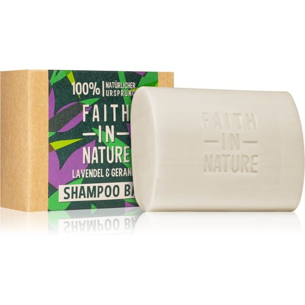 Faith In Nature Faith In Nature Lavender & Geranium organski trdi šampon s sivko 85 g