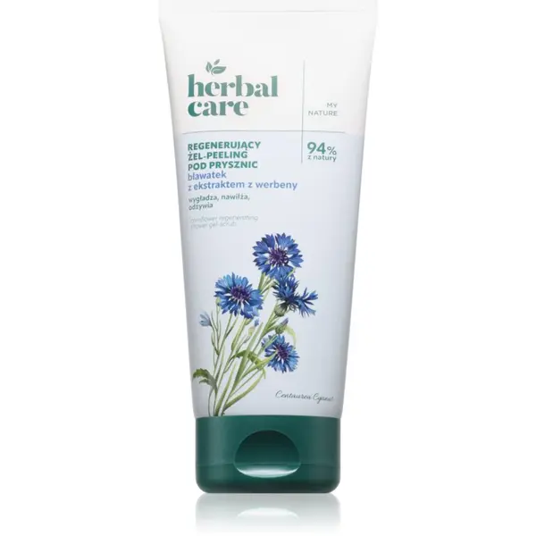 Farmona Farmona Herbal Care Cornflower Regenerating Shower Gel-Scrub gel za prhanje s piling učinkom 200 ml