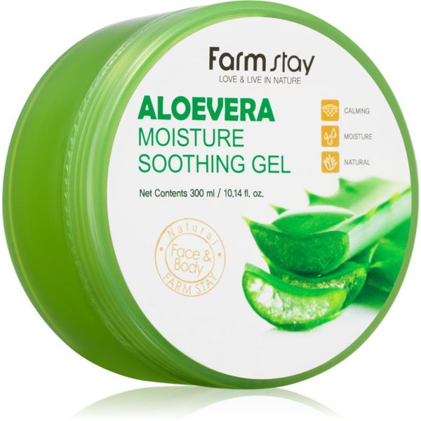 Farmstay Farmstay Aloe pomirjajoči vlažilni gel za obraz, telo in lase 300 ml