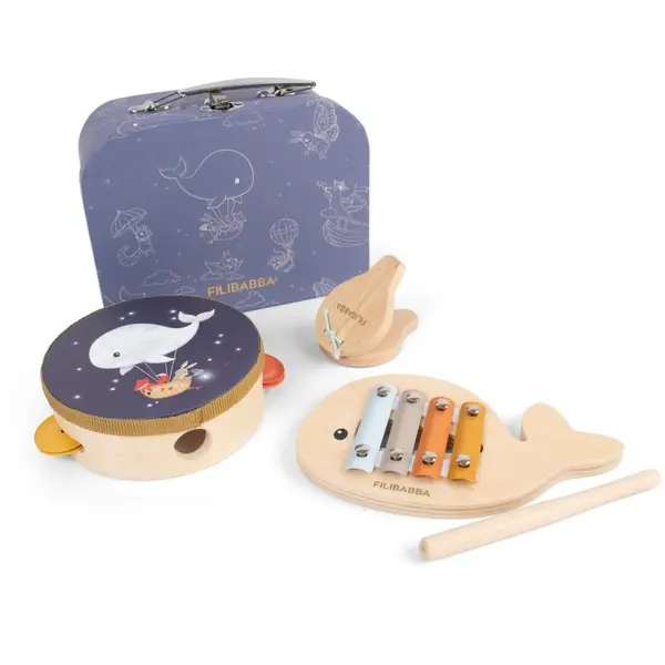 FILIBABBA FILIBABBA Play Set My First Wooden Toy Instruments glasbena igrača za otroke 3 kos