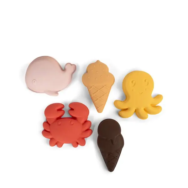 FILIBABBA FILIBABBA Silicone Sand Toys Peach Mix igrača za v vodo 5 kos