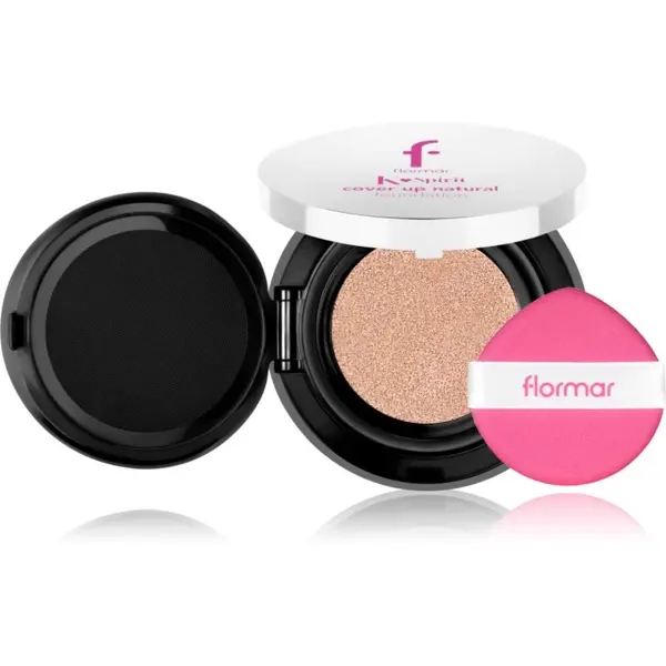 flormar flormar K-Spirit Cover Up Natural Cushion Foundation dolgoobstojni kompaktni puder odtenek 002 - Porcelain 80 g