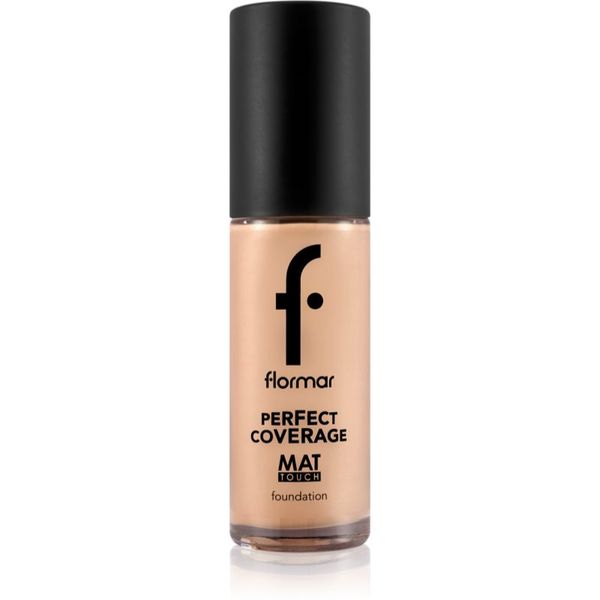 flormar flormar Perfect Coverage Mat Touch Foundation matirajoči tekoči puder za mešano do mastno kožo odtenek 308 Fair Ivory 30 ml