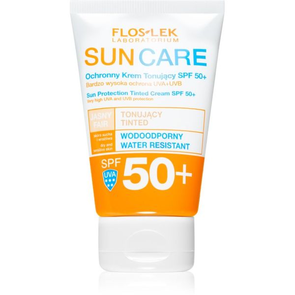 FlosLek Laboratorium FlosLek Laboratorium Sun Care Derma tonirana krema za suho in občutljivo kožo SPF 50+ 50 ml