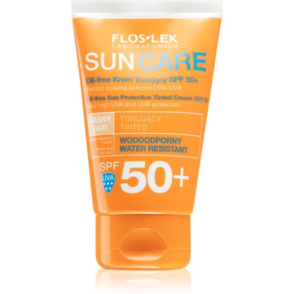 FlosLek Laboratorium FlosLek Laboratorium Sun Care Derma tonirana zaščitna krema za mastno in mešano kožo SPF 50+ 50 ml