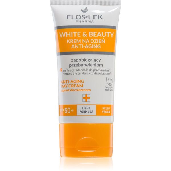 FlosLek Pharma FlosLek Pharma White & Beauty dnevna krema proti pigmentnim madežem SPF 50+ 30 ml