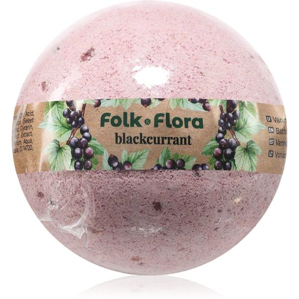 Folk & Flora Folk & Flora Blackcurrant kroglica za kopel z osvežujočim učinkom 130 g