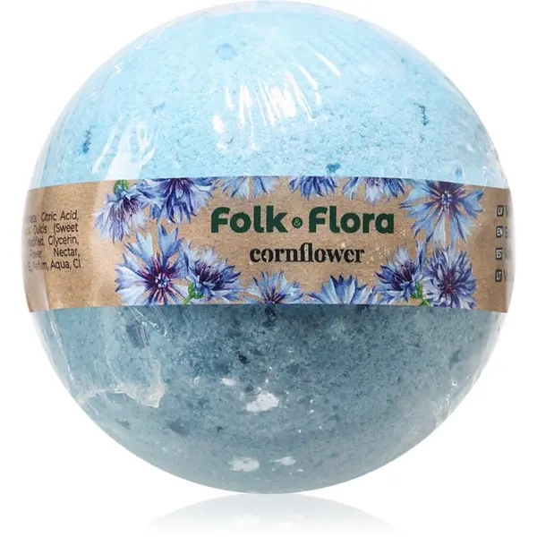 Folk & Flora Folk & Flora Cornflower kroglica za kopel 130 g