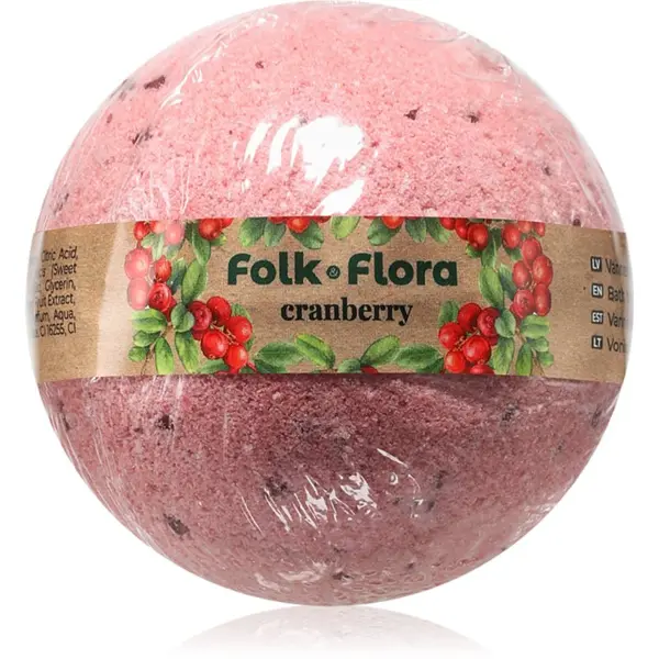 Folk & Flora Folk & Flora Cranberry kroglica za kopel 130 g