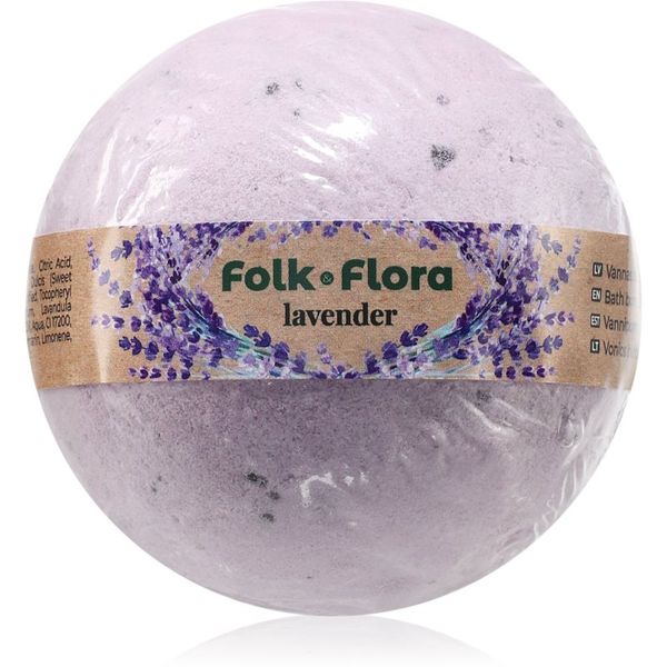 Folk & Flora Folk & Flora Lavender kroglica za kopel s pomirjajočim učinkom 130 g