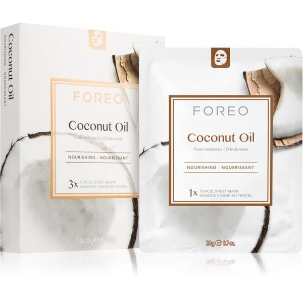 FOREO FOREO Farm to Face Sheet Mask Coconut Oil hranilna tekstilna maska 3x20 ml