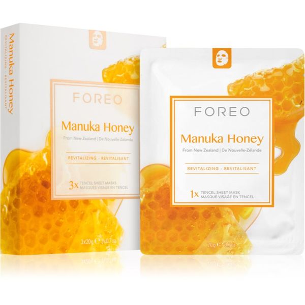 FOREO FOREO Farm to Face Sheet Mask Manuka Honey maska iz platna z vlažilnim in revitalizacijskim učinkom 3x20 ml