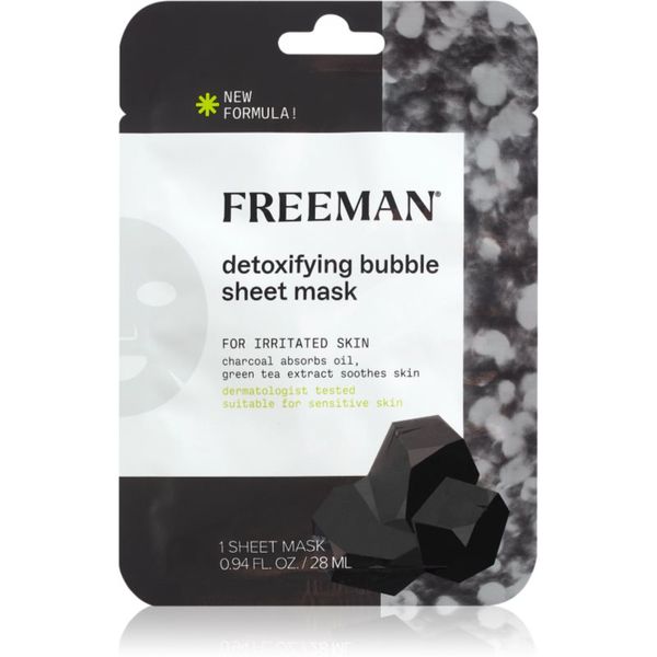 Freeman Freeman Essentials Charcoal & Green Tea Razstrupljevalna maska iz platna za mastno kožo 28 ml