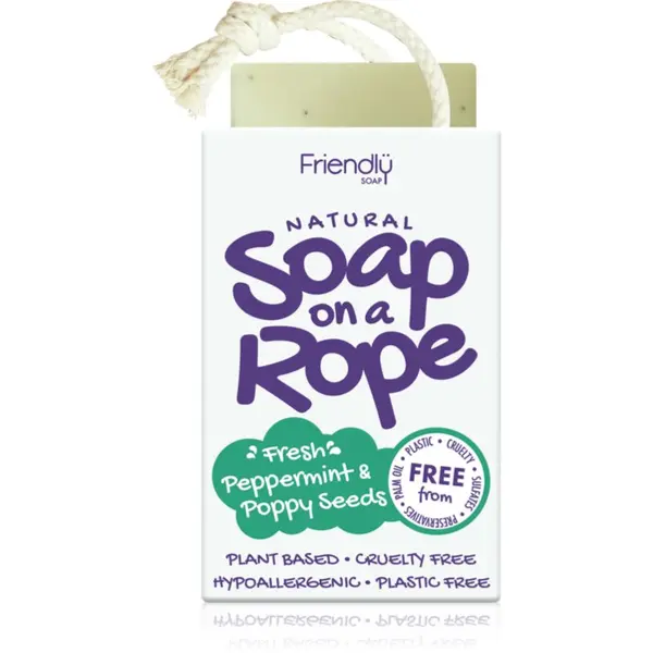 Friendly Soap Friendly Soap Soap on a Rope Peppermint & Poppy Seeds naravno milo 95 g