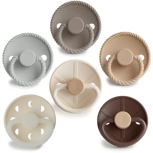 FRIGG FRIGG 6-Pack Pacifiers Round Silicone Size 2 duda Earthy Wonder 6 kos