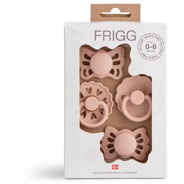 FRIGG FRIGG Baby's First Pacifier​ Floral heart duda Blush