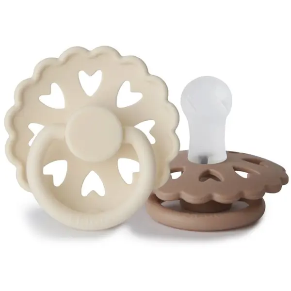 FRIGG FRIGG Fairytale Round Silicone 2-Pack Size 1 duda The Ugly Duckling/The Emperors New Clothes 2 kos