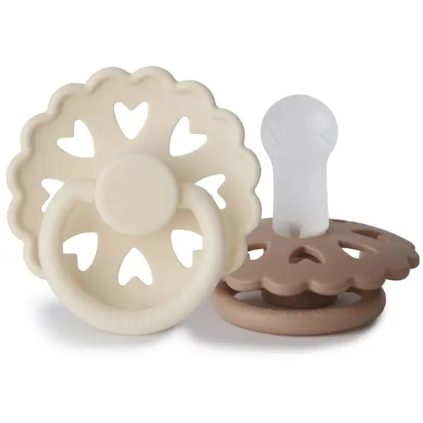 FRIGG FRIGG Fairytale Round Silicone 2-Pack Size 2 duda The Ugly Duckling/The Emperors New Clothes 2 kos