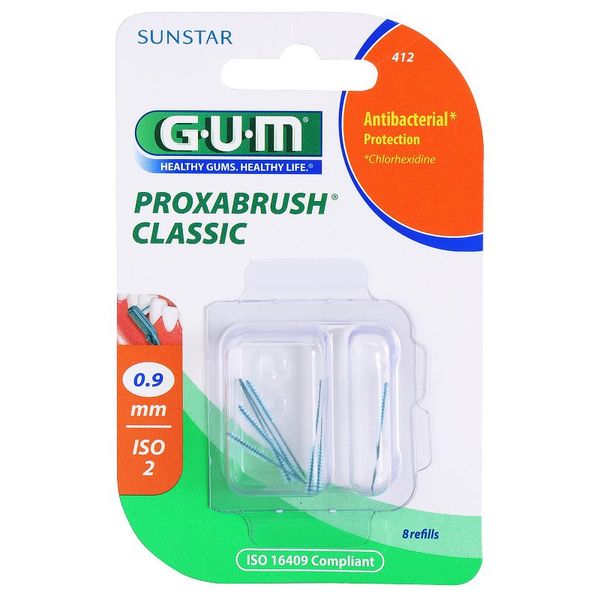 G.U.M G.U.M Proxabrush Classic nadomestne medzobne ščetke v blistru 8 ks 0,9 mm (Interdental Brush) 8 kos