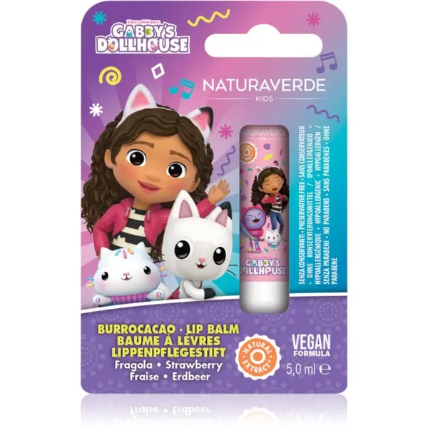 Gabby's Dollhouse Gabby's Dollhouse Naturaverde Kids balzam za ustnice za otroke Strawberry 1 kos
