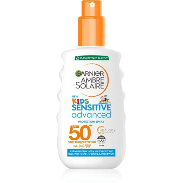 Garnier Garnier Ambre Solaire Advanced Sensitive Kids losjon za sončenje v pršilu SPF 50+ 150 ml