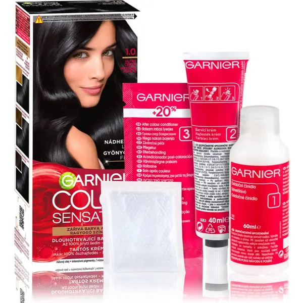 Garnier Garnier Color Sensation barva za lase odtenek 1.0 Onyx Black 1 kos