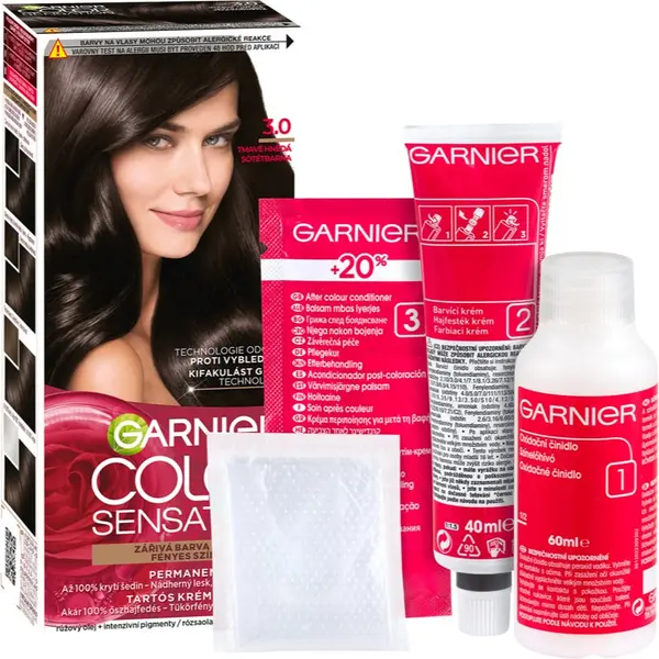 Garnier Garnier Color Sensation barva za lase odtenek 3.0 Prestige Brown 1 kos