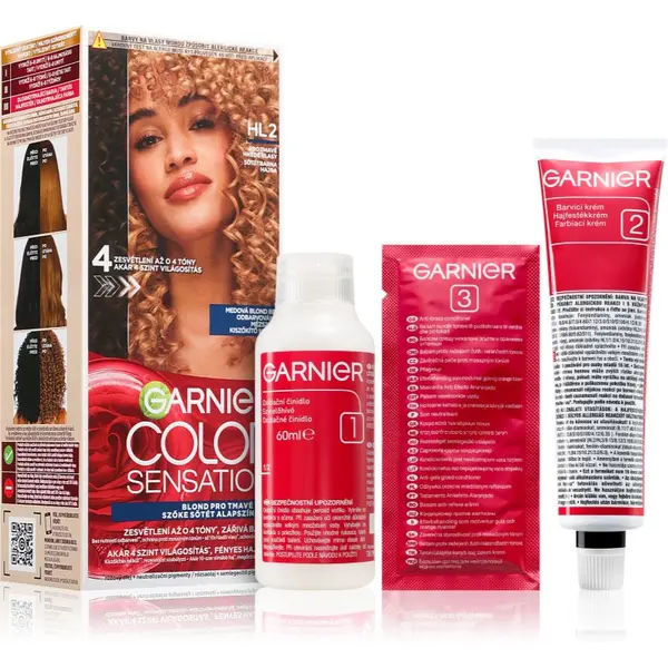 Garnier Garnier Color Sensation barva za lase za posvetlitev las odtenek HL2 Dark Brown Hair 1 kos
