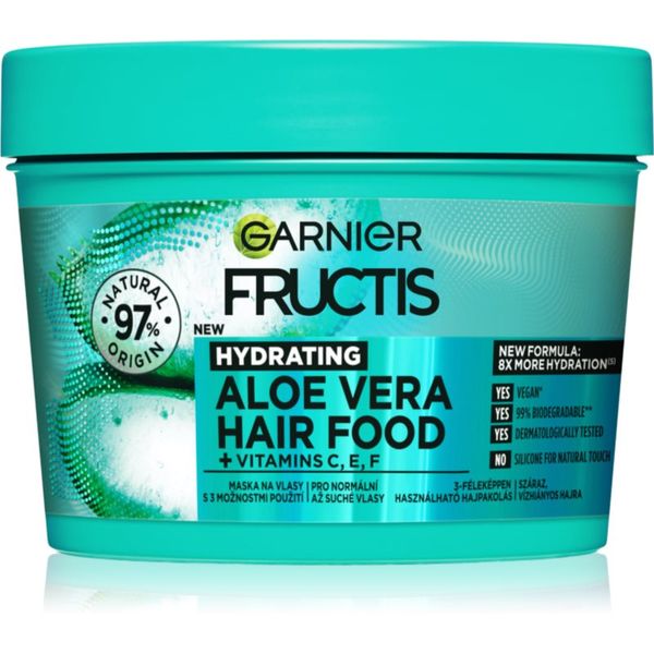 Garnier Garnier Fructis Aloe Vera Hair Food vlažilna maska za normalne do suhe lase 400 ml