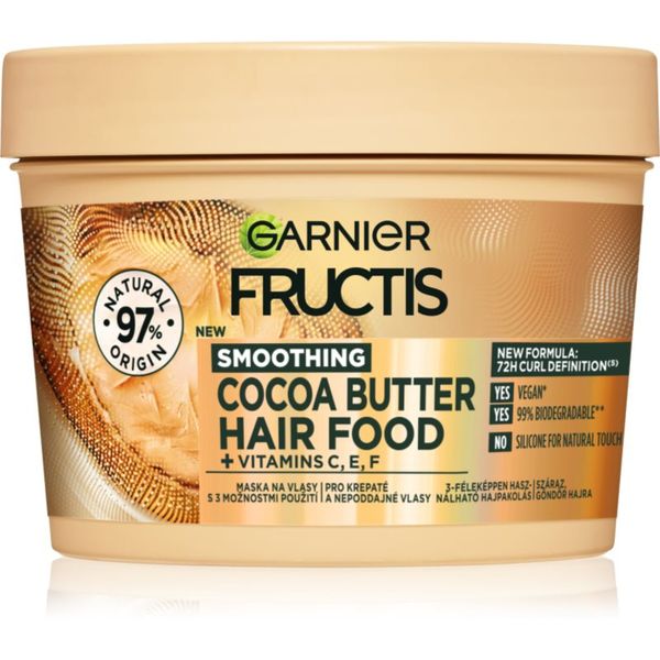 Garnier Garnier Fructis Cocoa Butter Hair Food hranilna maska za lase s kakavovim maslom 390 ml