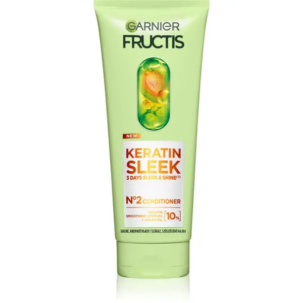 Garnier Garnier Fructis Keratin Sleek balzam za suhe in krhke lase 200 ml