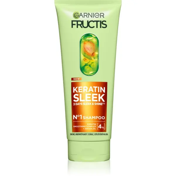 Garnier Garnier Fructis Keratin Sleek šampon za suhe in krhke lase 200 ml