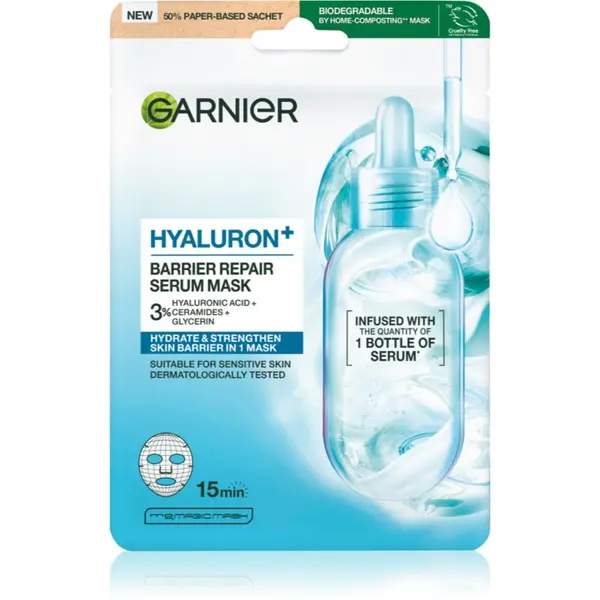 Garnier Garnier Hyaluron + čistilna maska za obraz za mešano do mastno kožo 1 kos