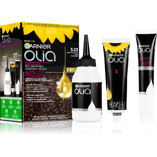 Garnier Garnier Olia Big Kit permanentna barva za lase odtenek 3.23 Dark Chocolate 1 kos