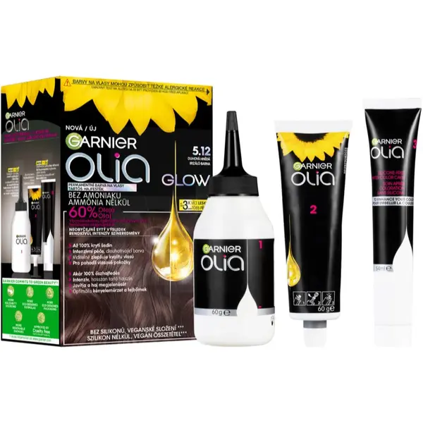 Garnier Garnier Olia Big Kit permanentna barva za lase odtenek 5.12 Iridescent Brown 1 kos
